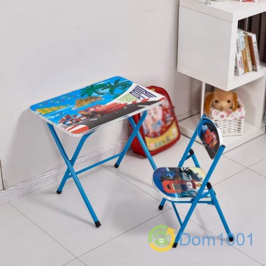 Детска масичка със столче сгъваема - количките Маккуин синя